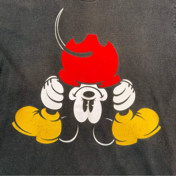 Vtg Mickey Mouse Black T Shirt Adult OSFA Disney Mickey & Co Bent Over Pose SS - Picture 8 of 13